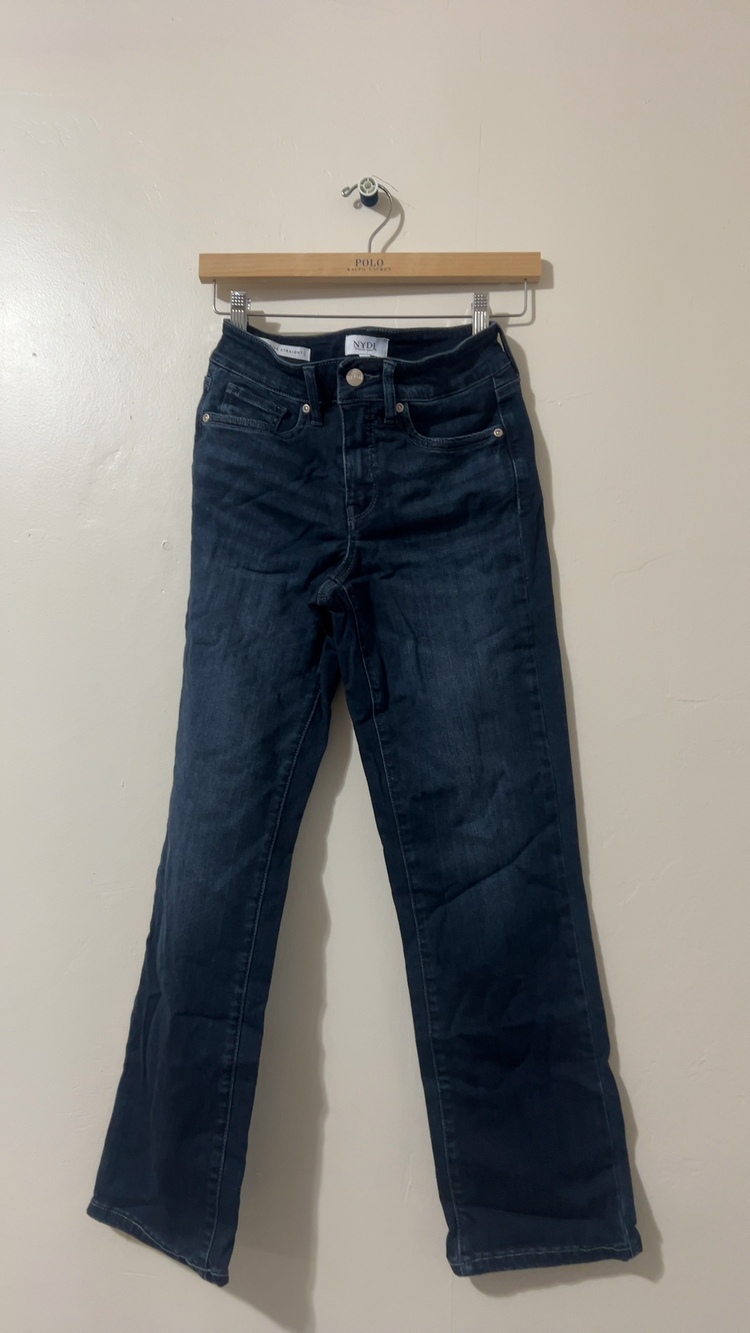 NYDJ Dark Blue High Rise Straight Leg Jeans Size 0P Women